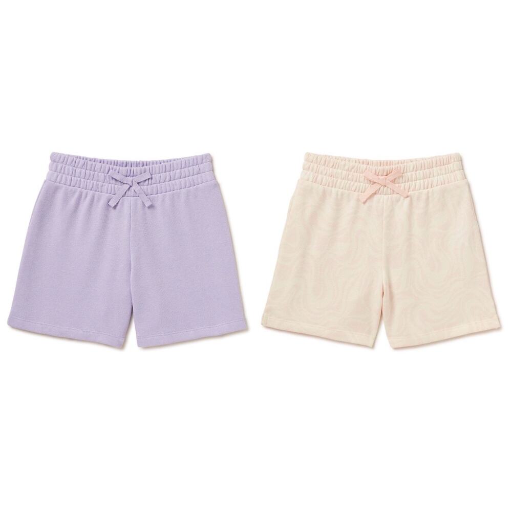 Lot Of 2 Wonder Nation Elastic Waist Relaxed Fit Fleece Shorts Size L 10/12